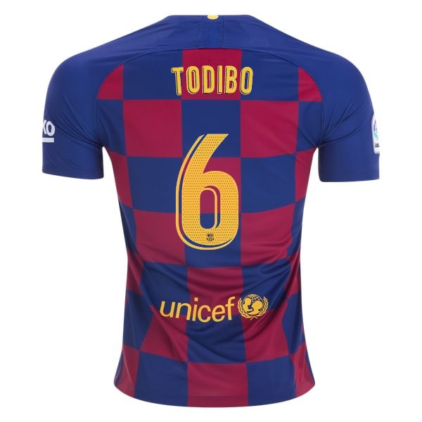 Camiseta Barcelona NO.6 Todibo Replica Primera Ropa 2019/20 Azul Rojo